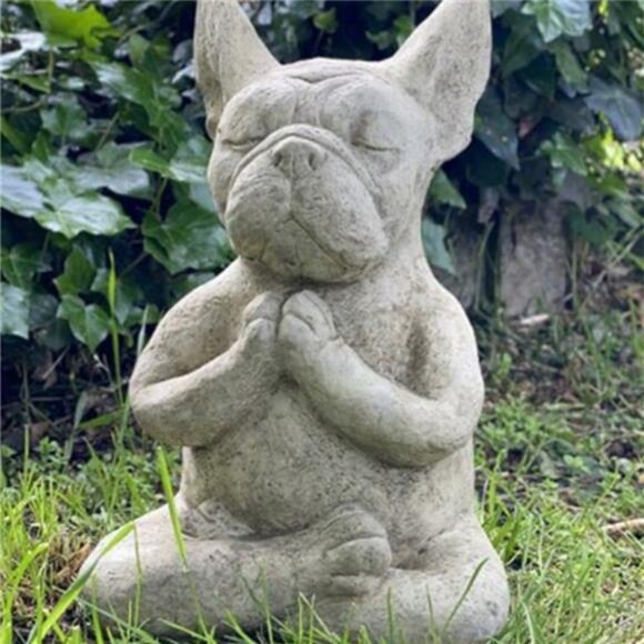 Home Decor - Buddha-Style Decoration Resin Meditating Dog Garden Ornament - Picture 1 of 5